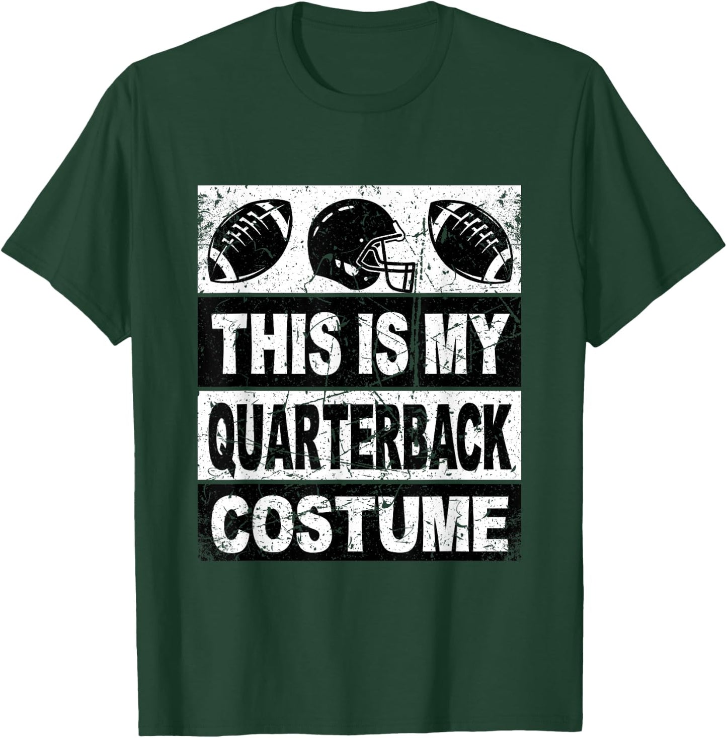 Retro This Is My Quarterback Costume Shirt Football T-Shirt - T-Shirt | Forest