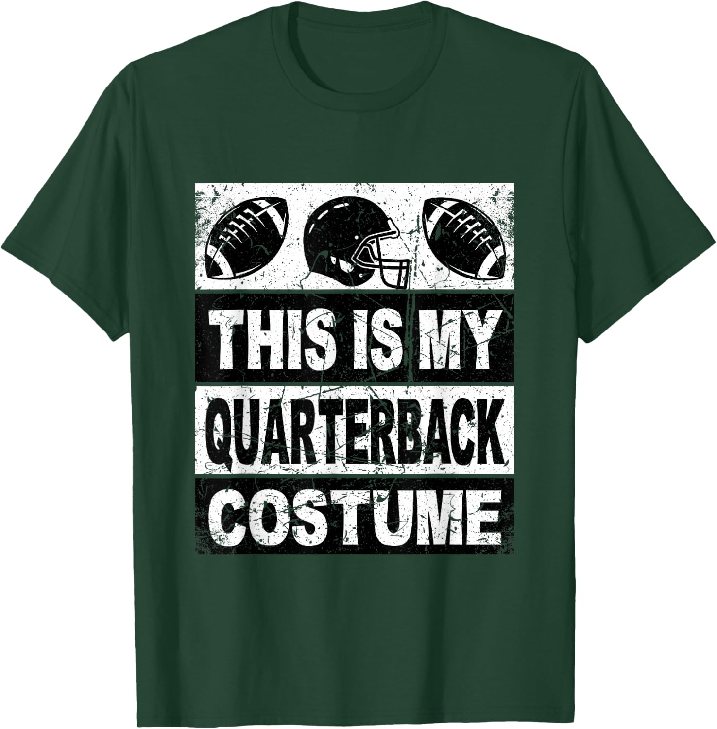 Retro This Is My Quarterback Costume Shirt Football T-Shirt - T-Shirt | Forest
