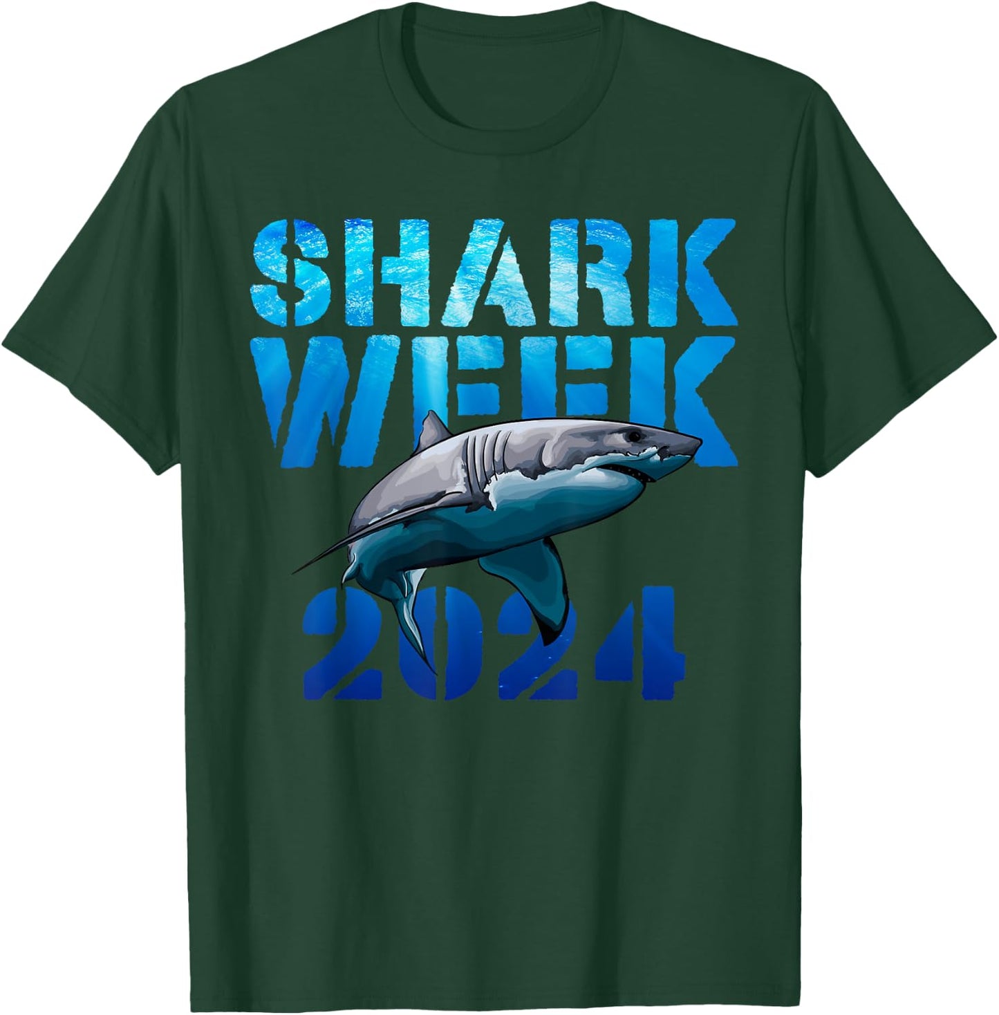 Shark Lover 2024 Week Animal Ocean Beach Summer Scuba Divers Men Women Kids T-Shirt - T-Shirt | Forest