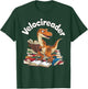 Velocireader Funny Velociraptor Dinosaur Reading Book Lover T-Shirt - T-Shirt | Forest