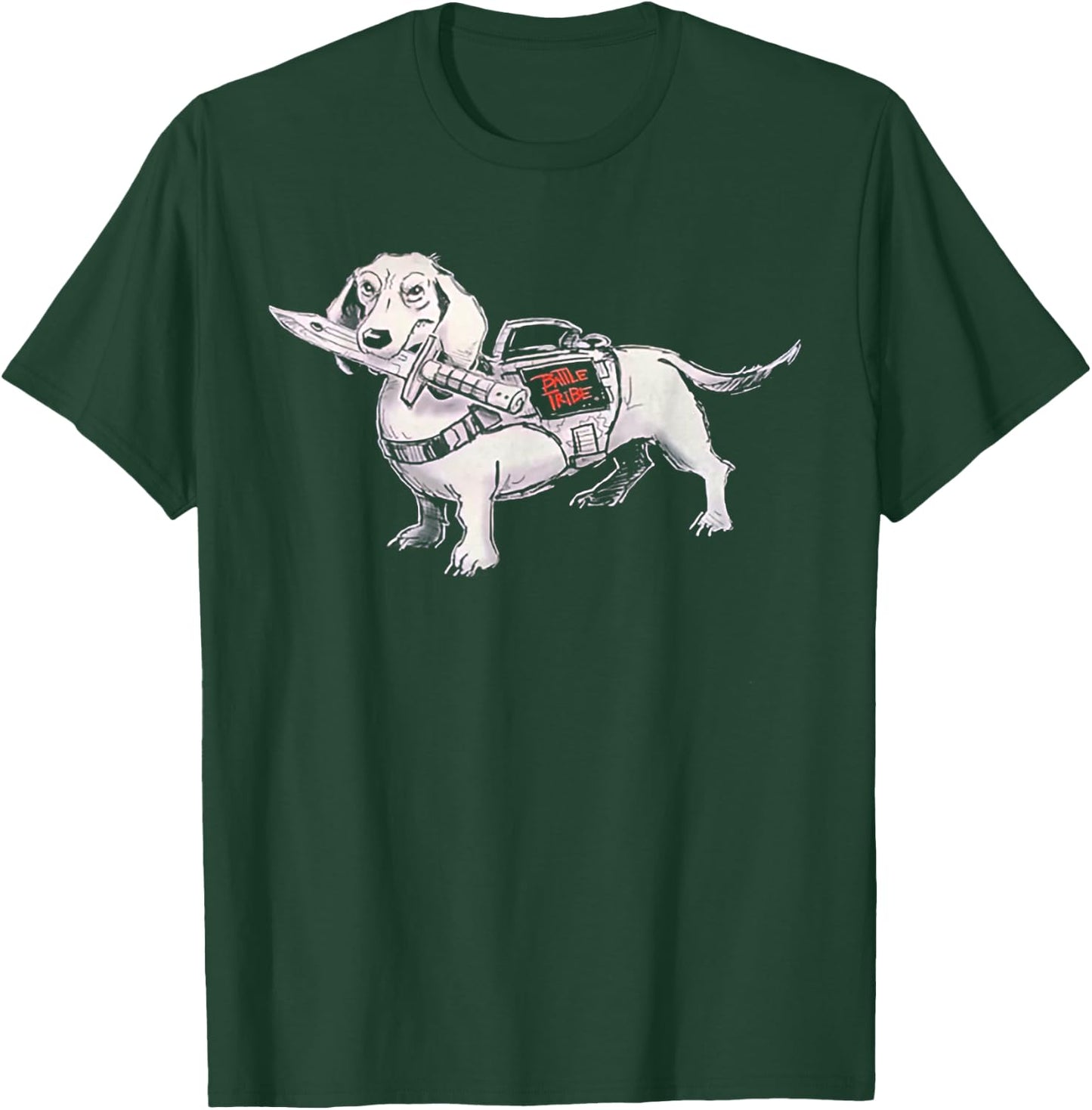 Battle Tribe “War Dog” Dachshund T-Shirt - T-Shirt | Forest