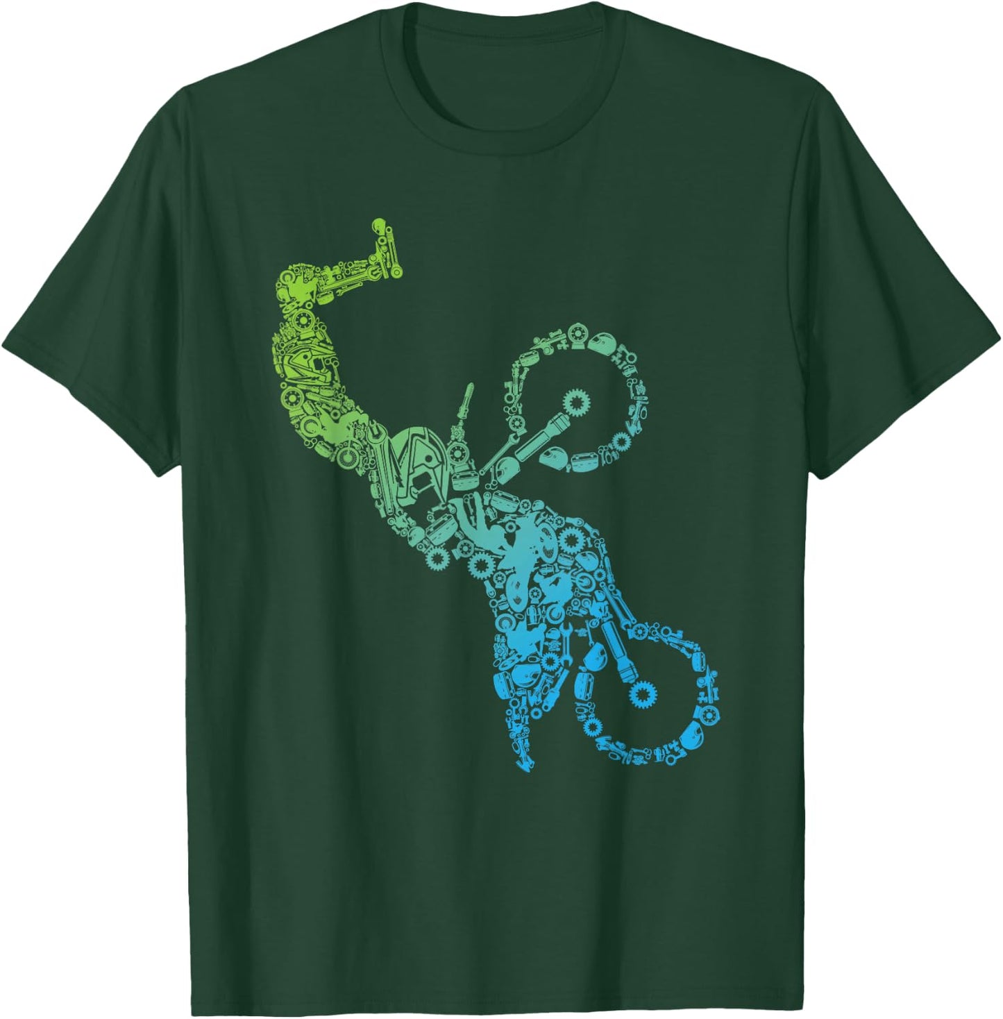 Mechanical Motocross Rider Steampunk Dirt Bike Freestyle MX T-Shirt - T-Shirt | Forest