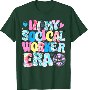 In My Social Worker Era Tie Dye Leopard Social Worker MSW T-Shirt - T-Shirt | Forest