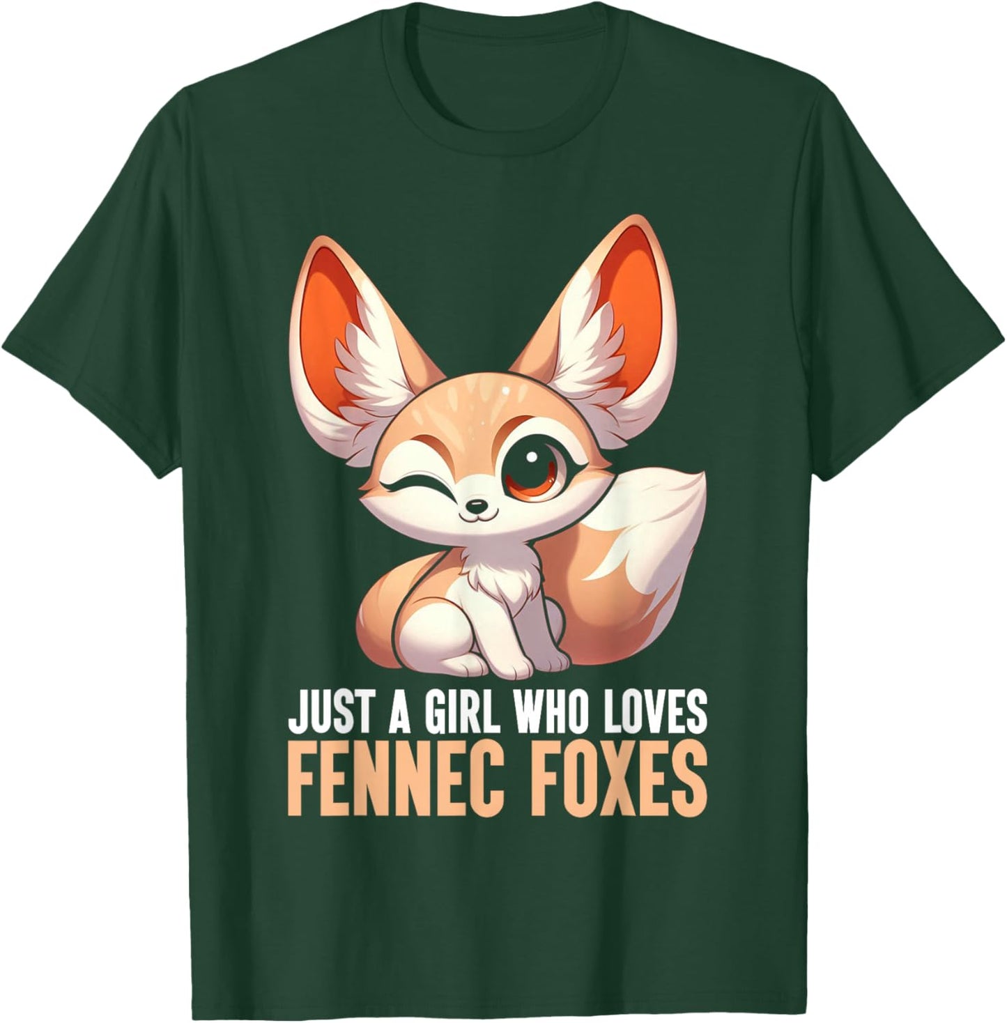 Just A Girl Who Loves Fennec Foxes Art Fennec Fox Animal T-Shirt - T-Shirt | Forest