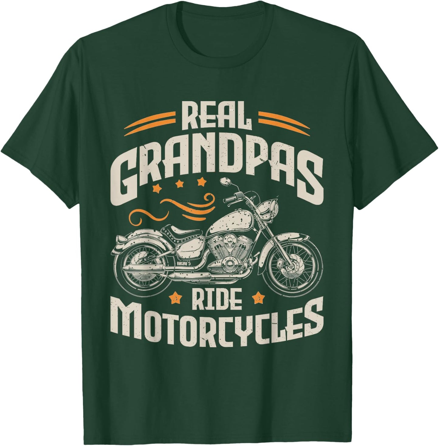 Real Grandpas Ride Motorcycles Funny Motorcycle Lover Biker T-Shirt - T-Shirt | Forest