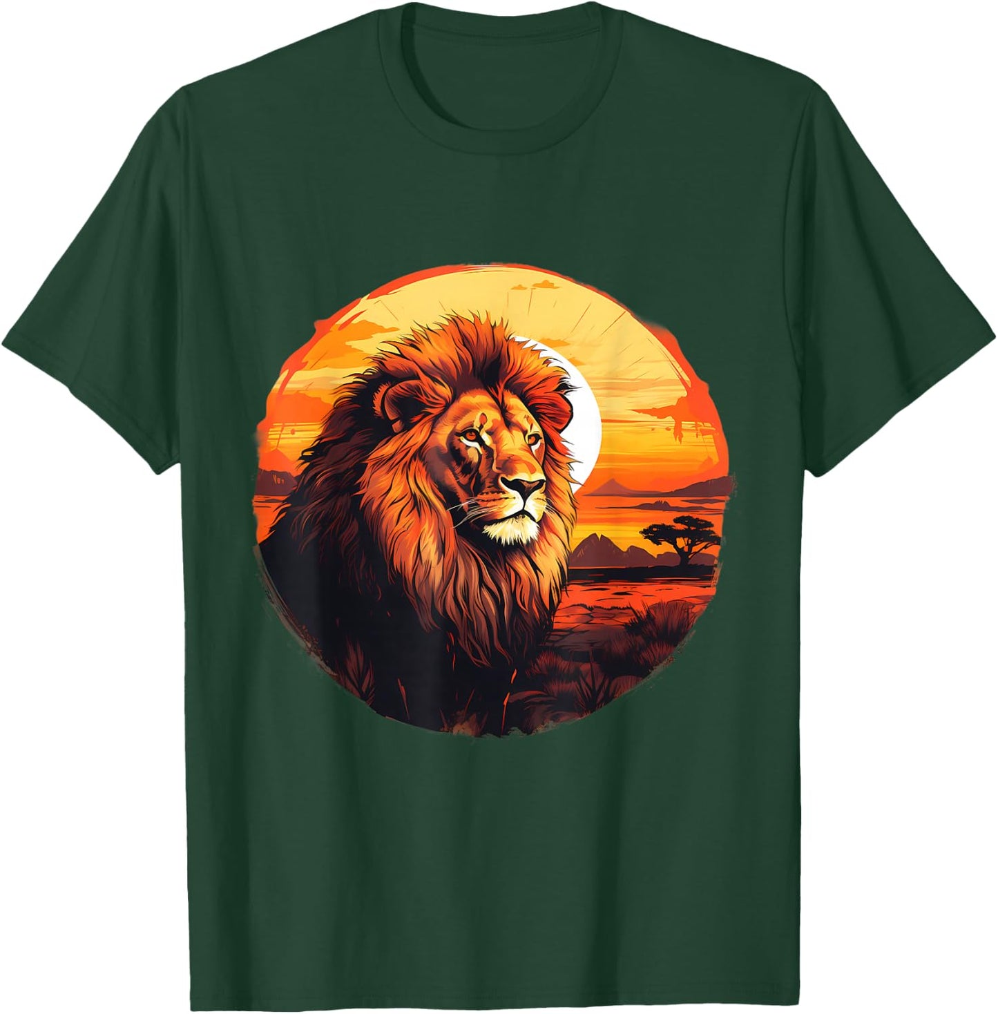 Lion Nature Wildlife African Animal Lovers Savanna Sunset T-Shirt - T-Shirt | Forest