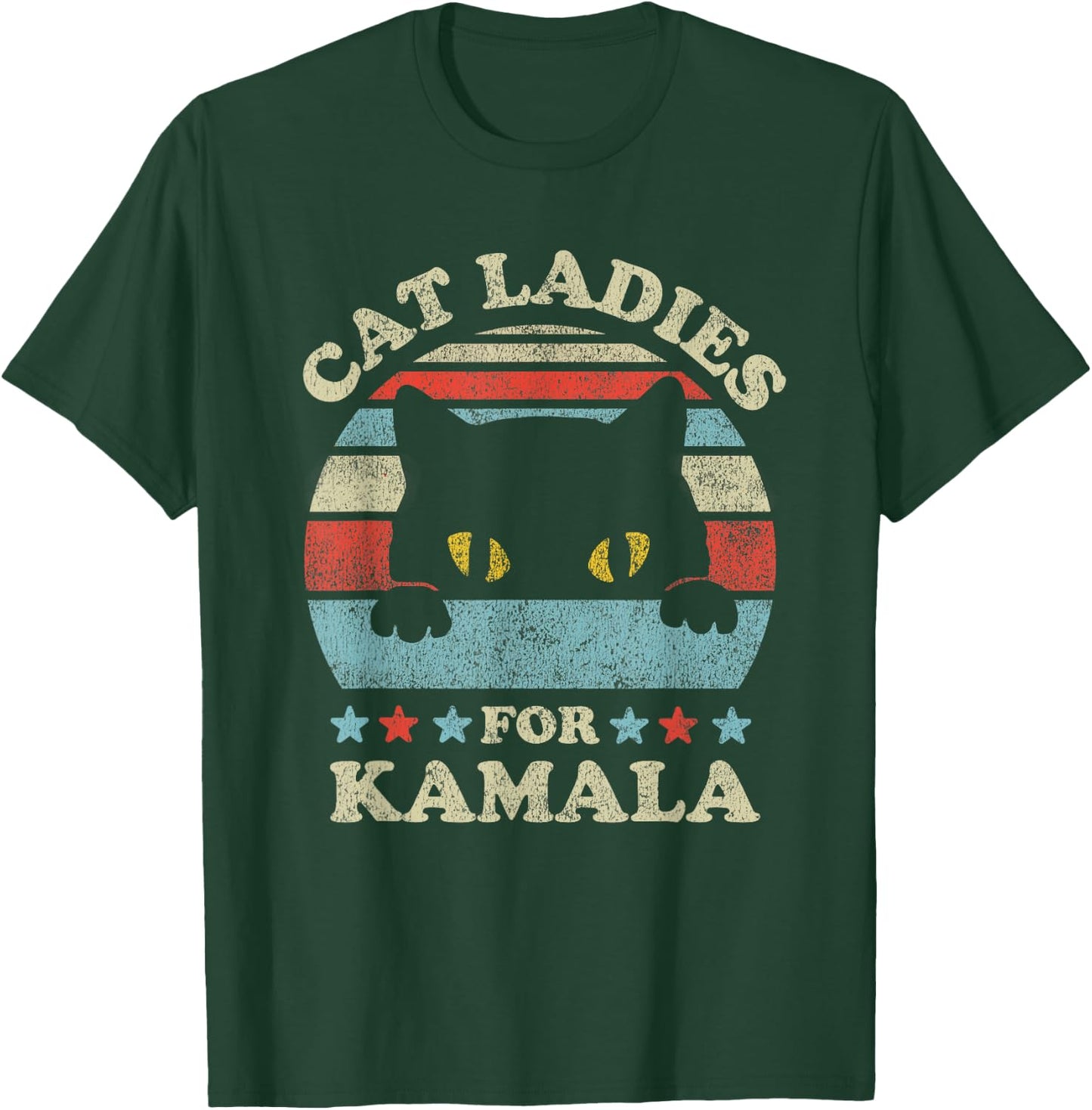 Cat Ladies for Kamala Harris Merch President 2024 Cat Lady T-Shirt - T-Shirt | Forest