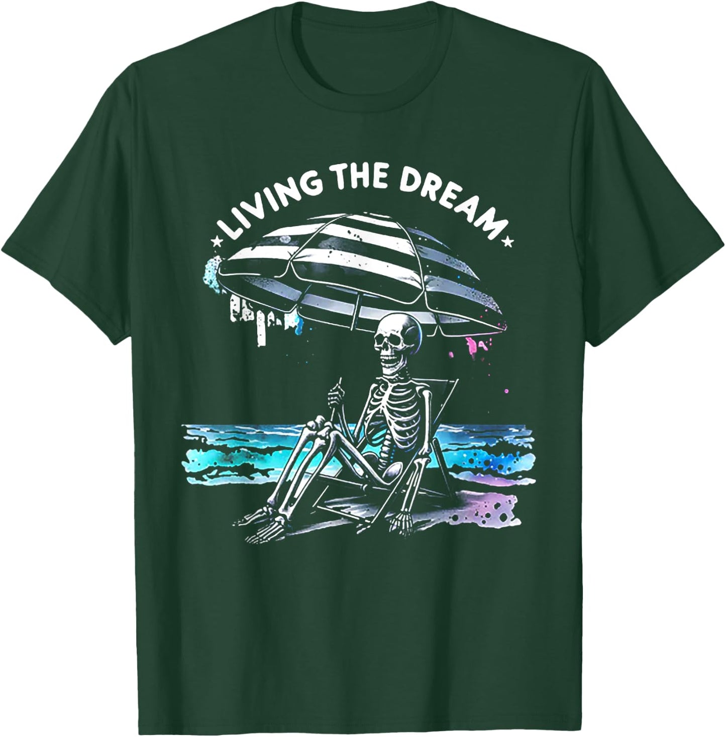 Skeleton Living The Dream T-Shirt - T-Shirt | Forest