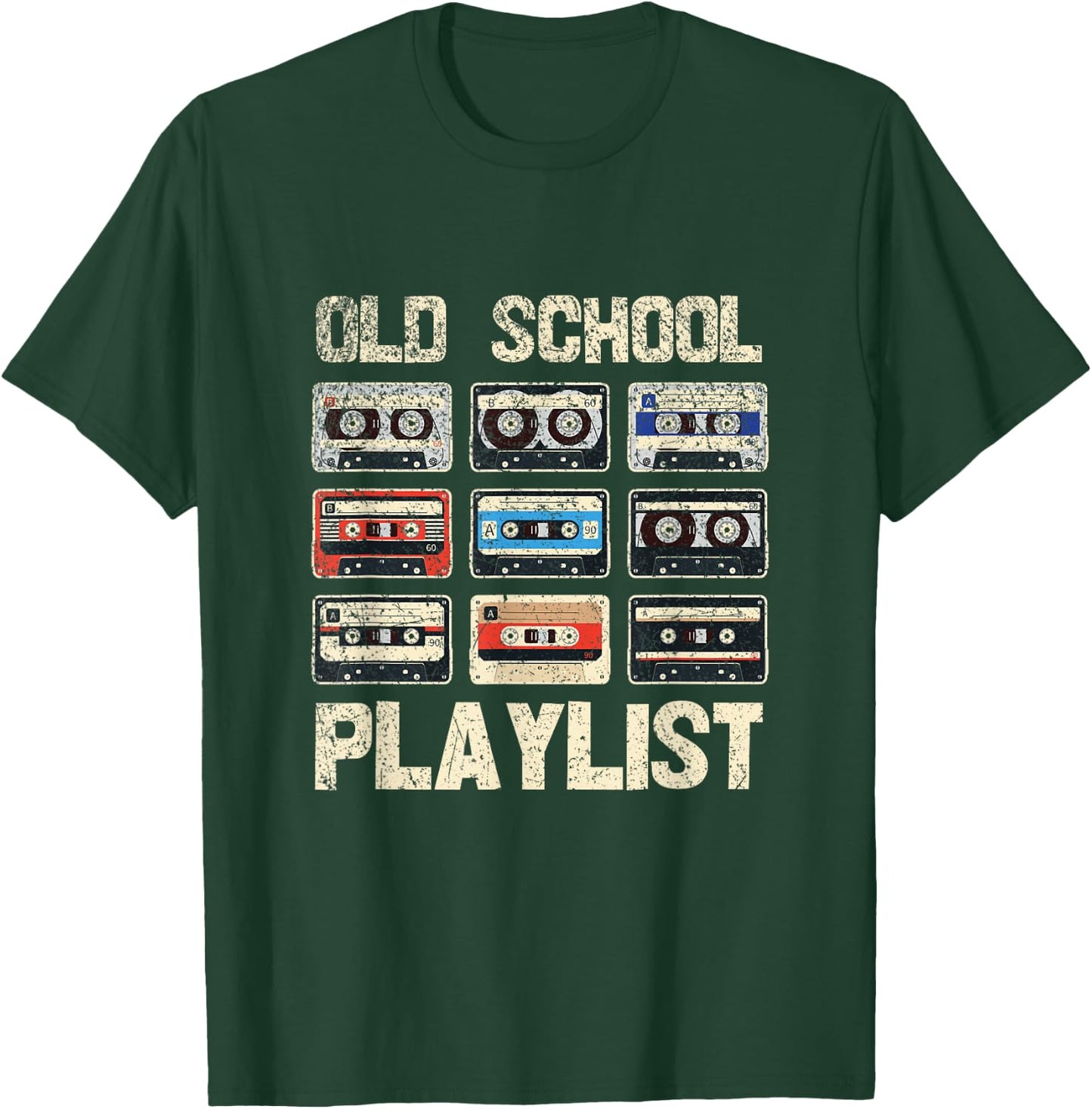 Cassette Tape - Retro 80s Old School Playlist Music T-Shirt - T-Shirt | Forest