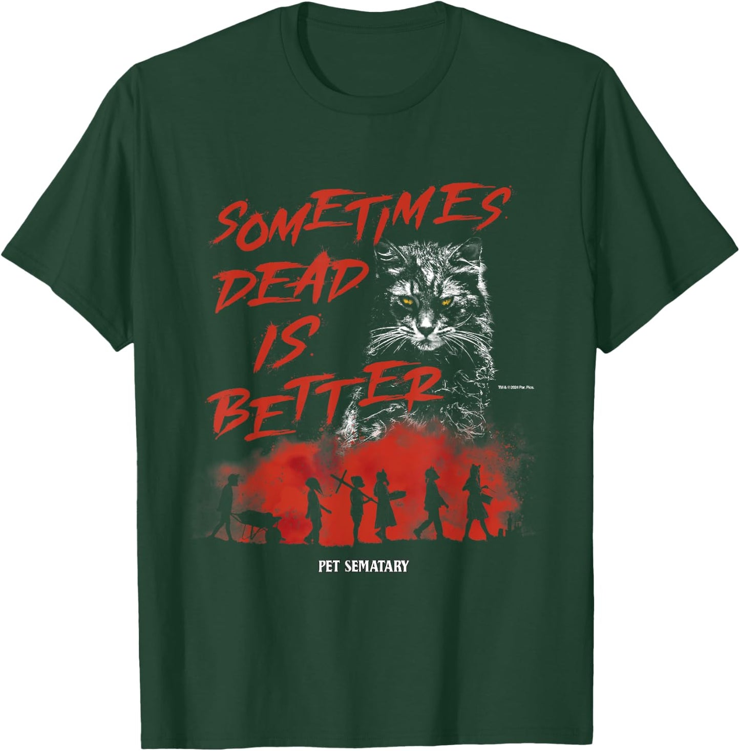 Pet Sematary Halloween Sometimes Dead is Better Cat Design T-Shirt - T-Shirt | Forest