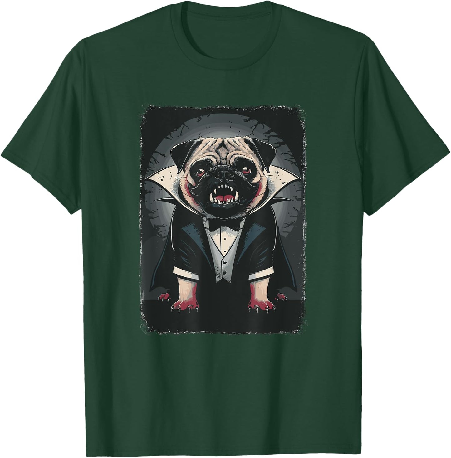 Halloween Vampire Pug Pugs T-Shirt - T-Shirt | Forest