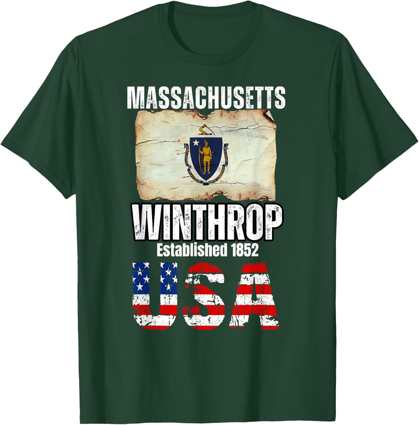 Winthrop, Massachusetts MA, Suffolk County T-Shirt - T-Shirt | Forest