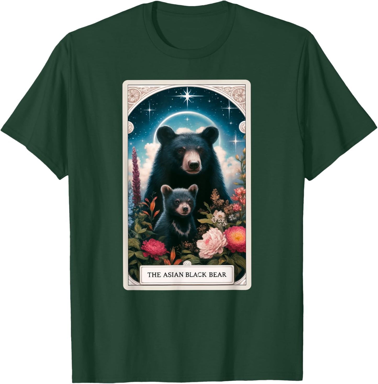The Asian Black Bear Tarot Card Animal Wildlife T-Shirt - T-Shirt | Forest