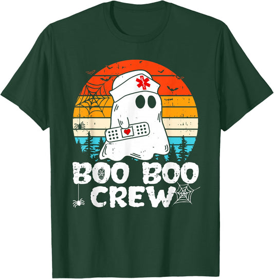 Boo Boo Crew Nurse Shirt Funny Ghost Women Halloween Nurse T-Shirt - T-Shirt | Forest