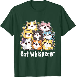 Cat Whisperer Cute Kawaii Cat Lover T-Shirt - T-Shirt | Forest