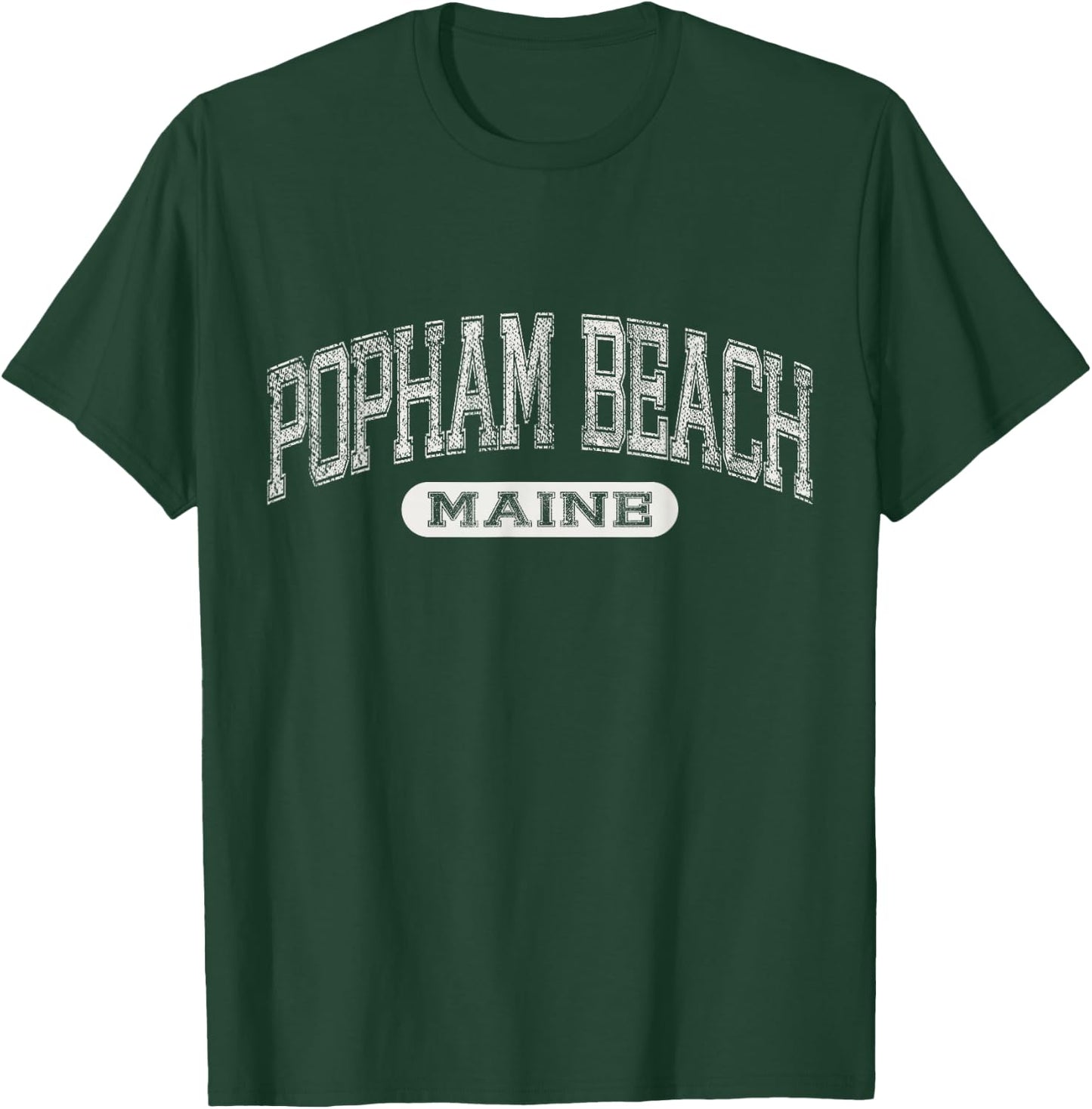 Vintage Popham Beach Maine Distressed Beach Classic T-Shirt - T-Shirt | Forest