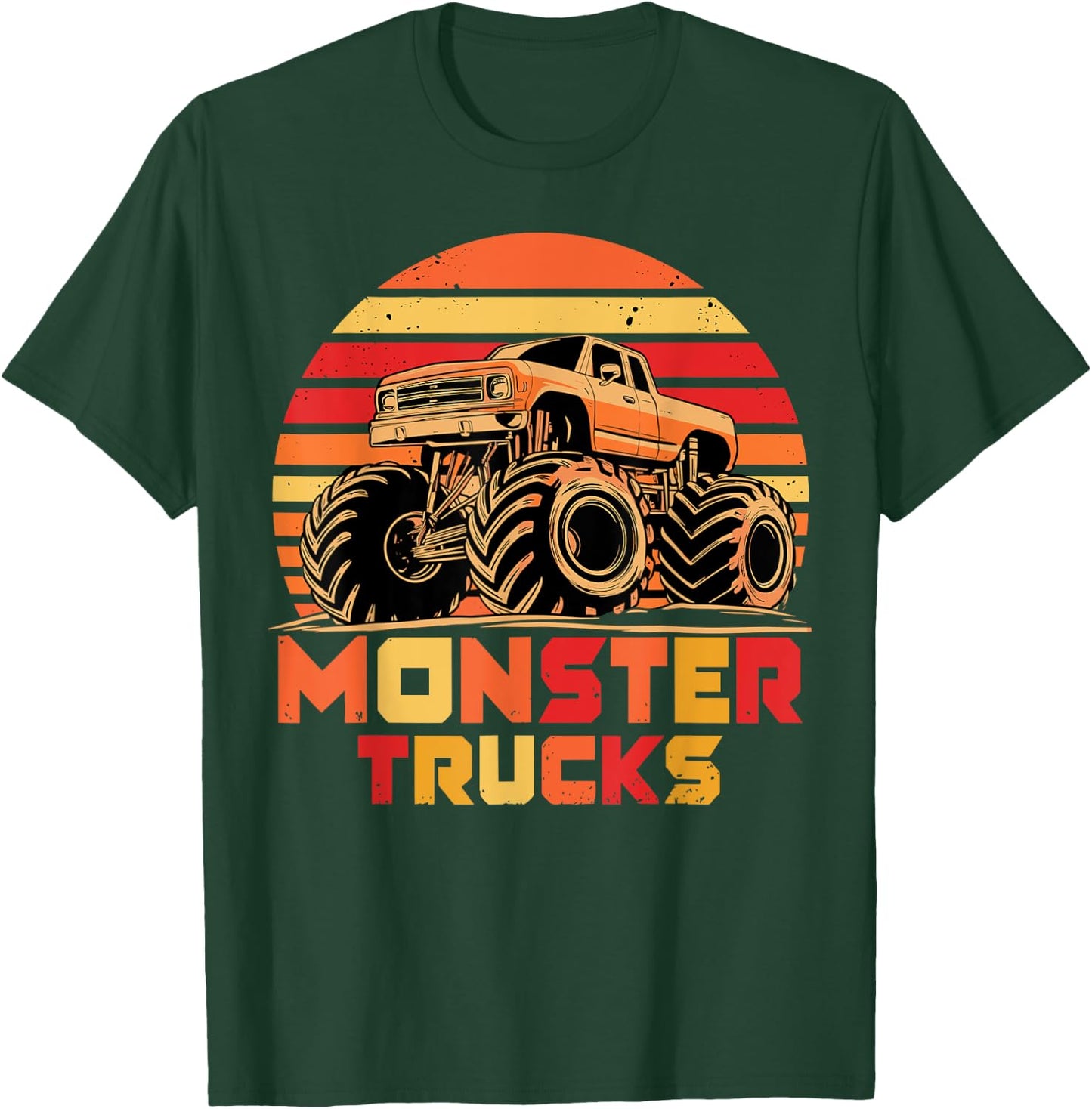Monster Truck Retro Monster Trucks T-Shirt - T-Shirt | Forest