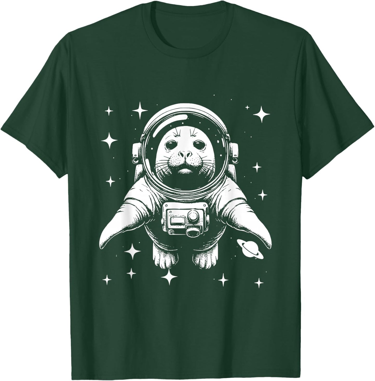 Elephant Seal Dad Mom Space - Astronaut Elephant Seal T-Shirt - T-Shirt | Forest
