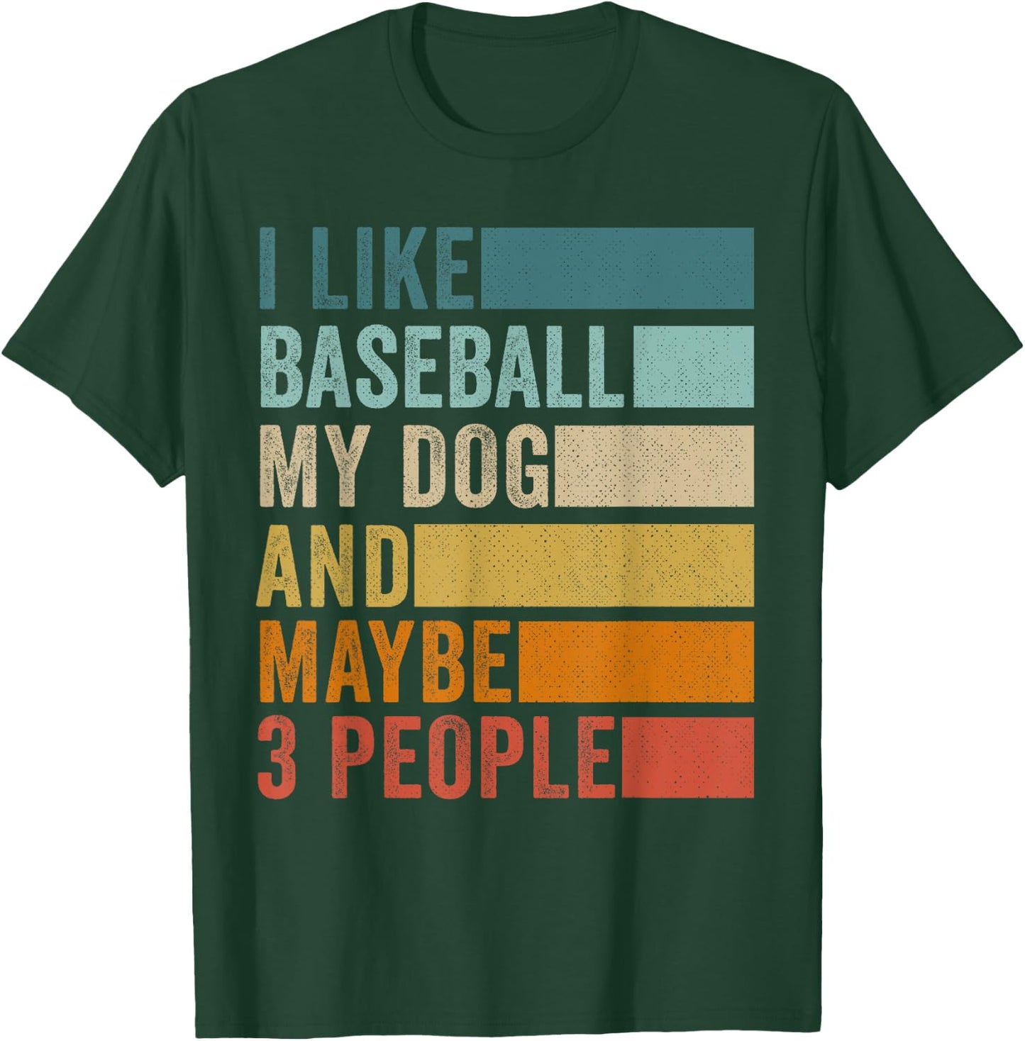 I Like Baseball My Dog And Maybe 3 People Vintage Retro Women T-Shirt - T-Shirt | Forest