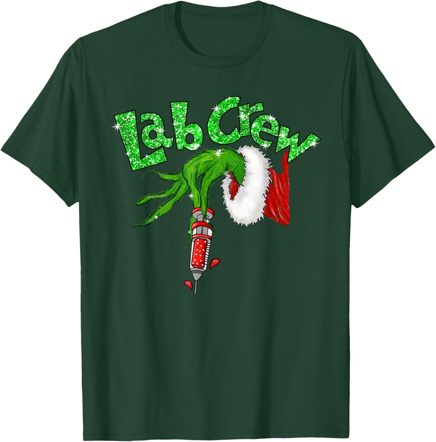 Lab Crew Nurse Merry Christmas Laboratory Xmas Pajamas Funny T-Shirt - T-Shirt | Forest