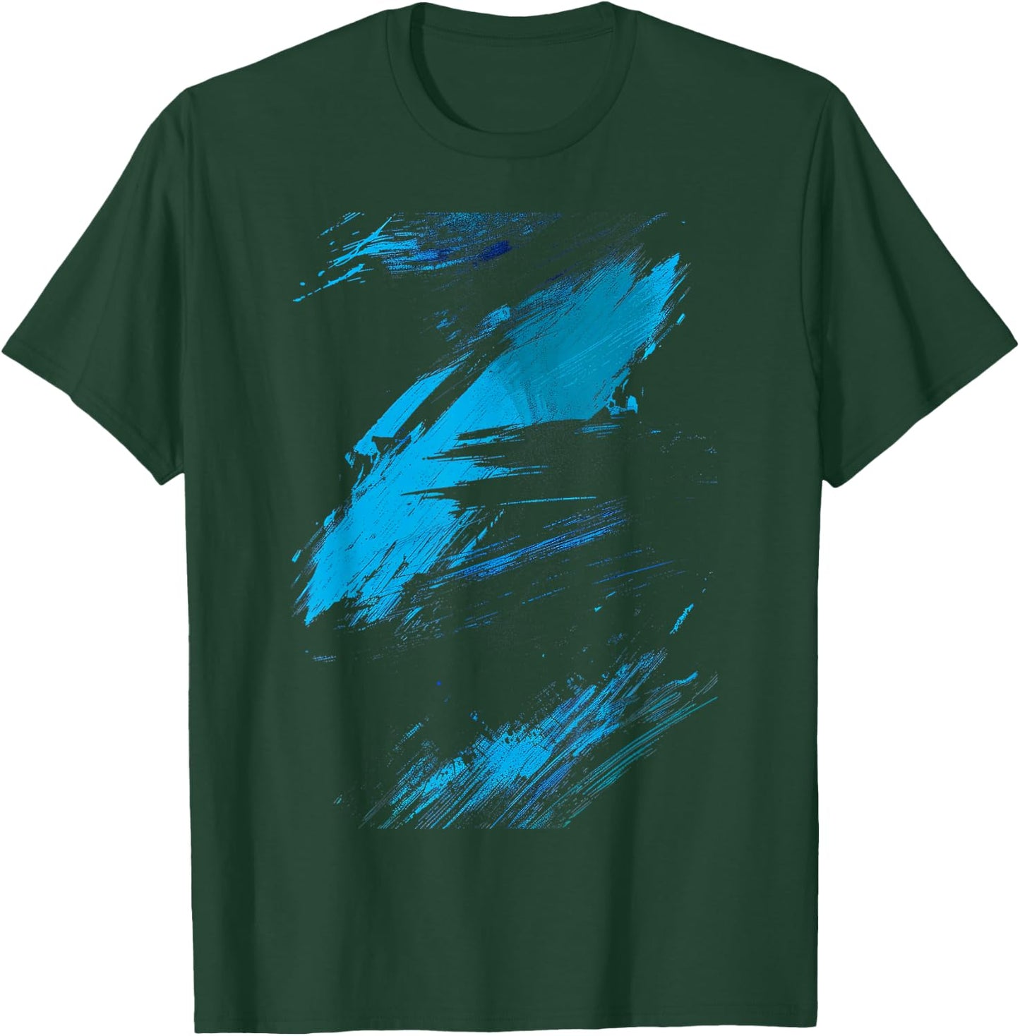 Blue And Black Dynamic Graphic T-Shirt - T-Shirt | Forest