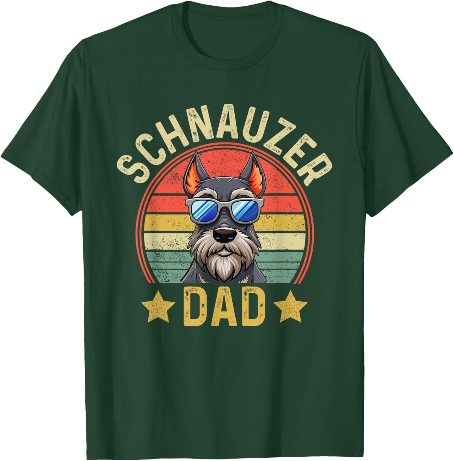 Best Schnauzer Dad Dog Fathers Day T-Shirt - T-Shirt | Forest