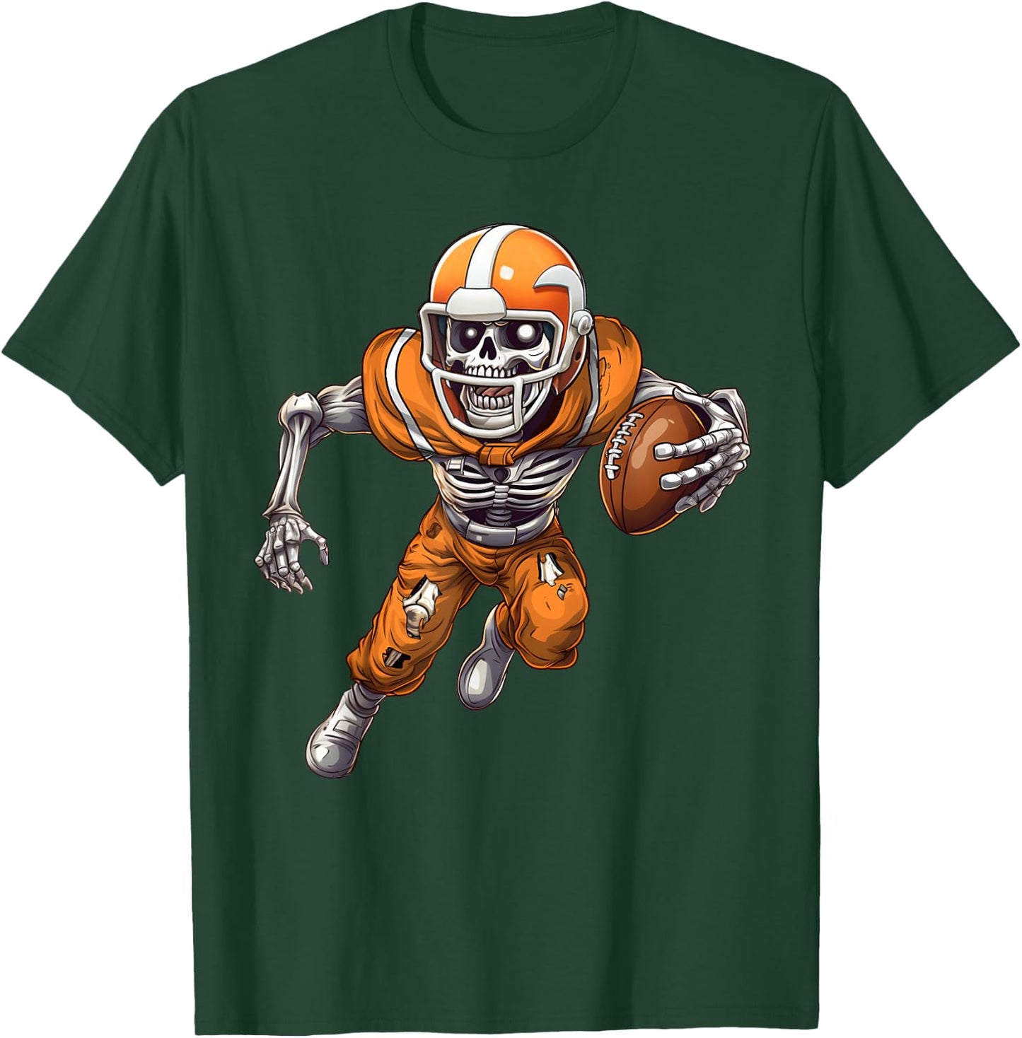 Funny Halloween Shirts Men Boys Skeleton Playing Football T-Shirt - T-Shirt | Forest