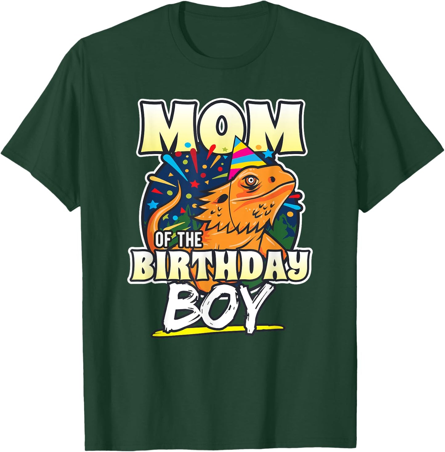 Mom of Birthday Boy - Kids Reptile Birthday Party T-Shirt - T-Shirt | Forest