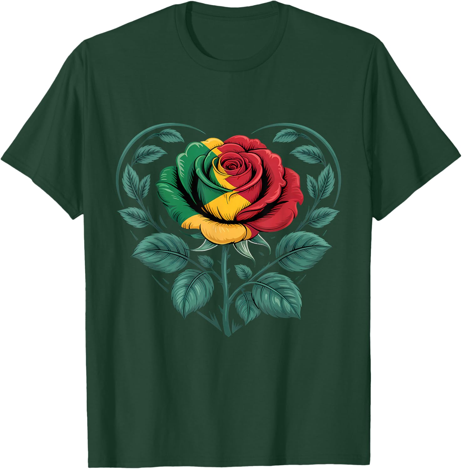 Rasta Reggae Rose Jamaica Music Rastafari Roots Jamaican T-Shirt - T-Shirt | Forest