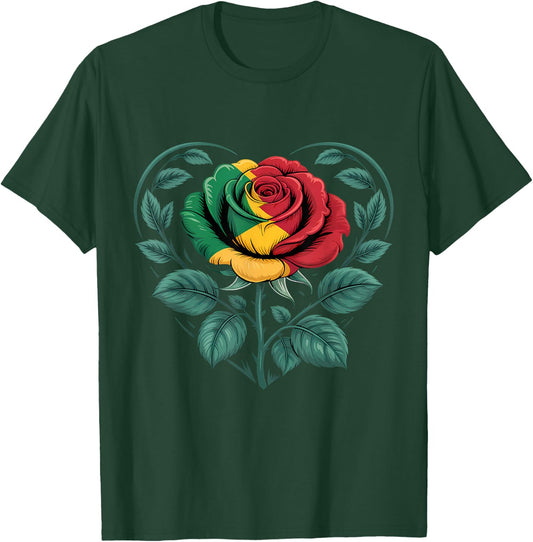 Rasta Reggae Rose Jamaica Music Rastafari Roots Jamaican T-Shirt - T-Shirt | Forest
