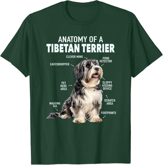 Anatomy Of A Tibetan Terrier T-Shirt - T-Shirt | Forest