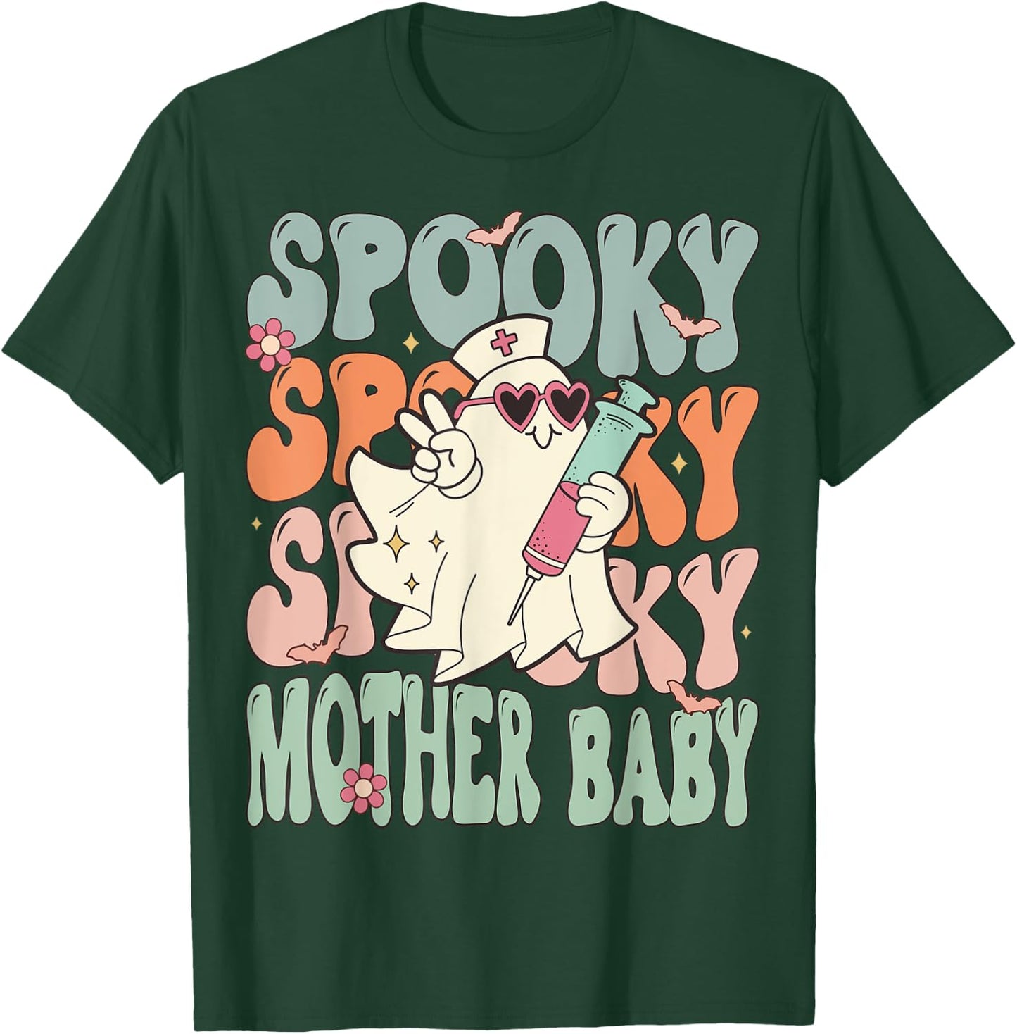 Spooky Mother Baby Nurse Halloween Postpartum Nurse T-Shirt - T-Shirt | Forest