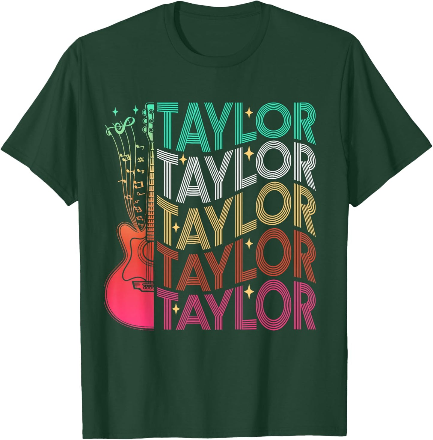 Taylor First Name I Love Taylor Girl Groovy 80's Vintage T-Shirt - T-Shirt | Forest