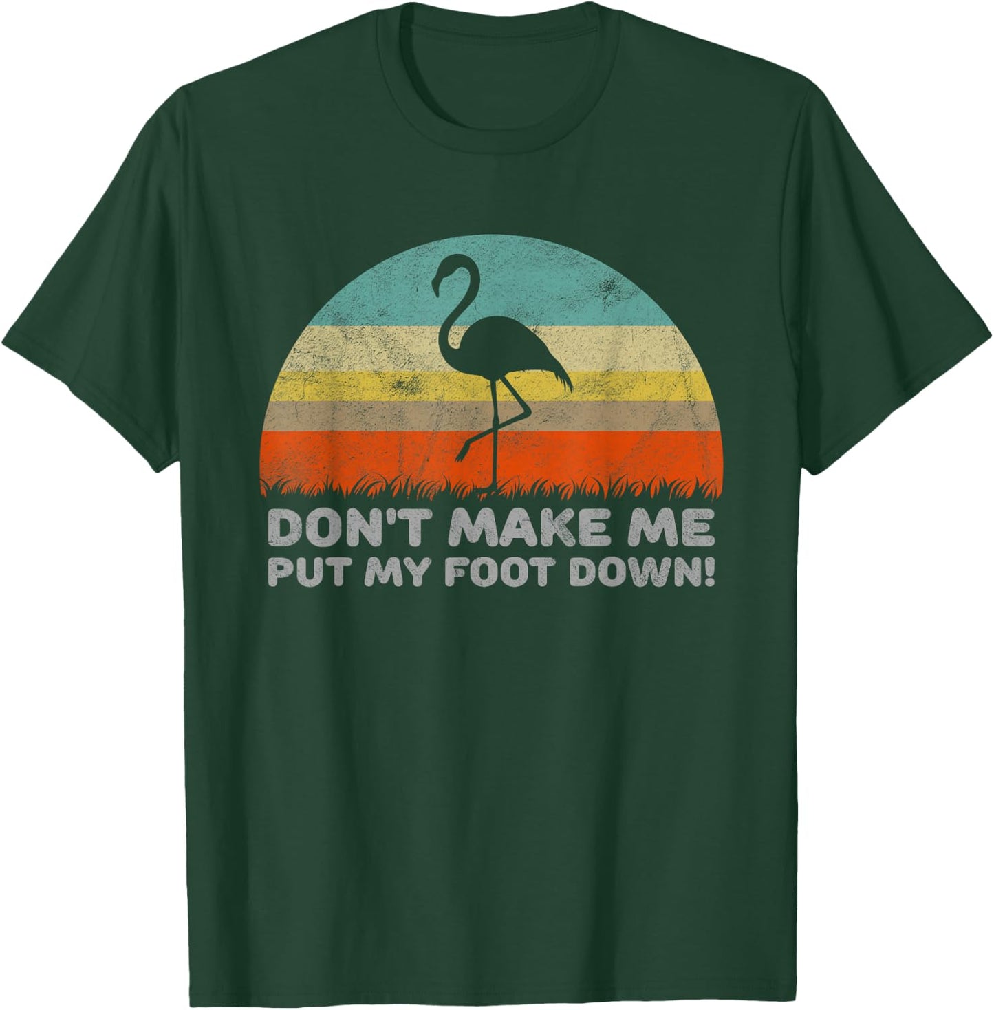 Don't Make Me Put My Foot Down Funny Flamingo T-Shirt - T-Shirt | Forest