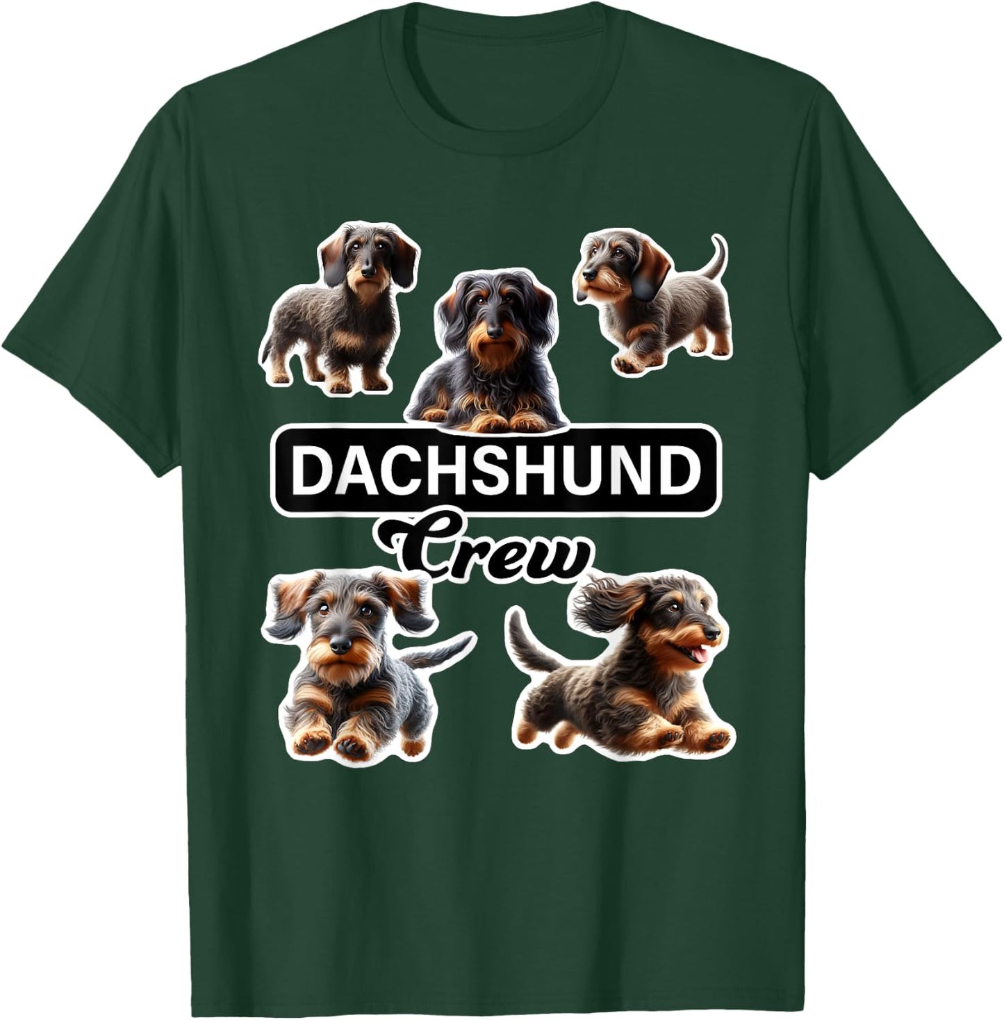 Wirehaired Dachshund Crew T-Shirt - T-Shirt | Forest