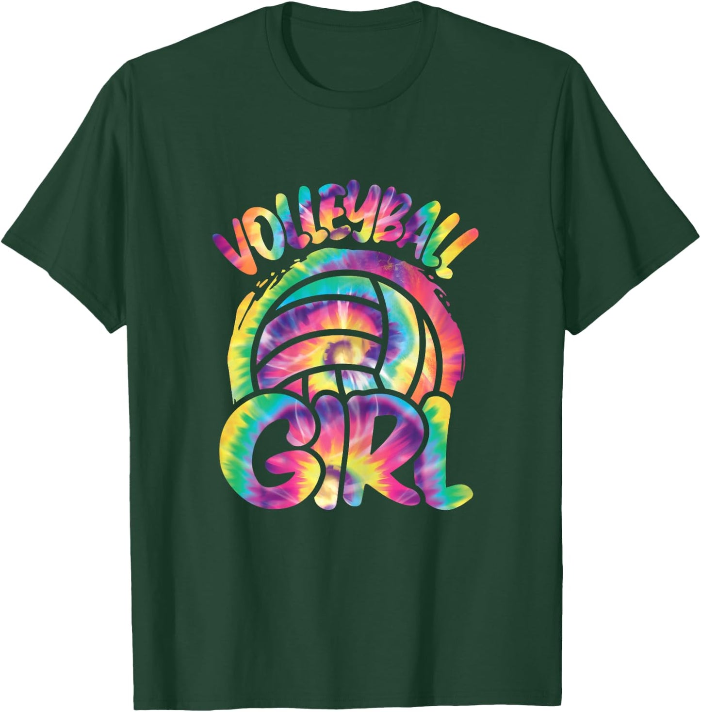 Volleyball Girl Volleyball Player Colorful Women Girls T-Shirt - T-Shirt | Forest
