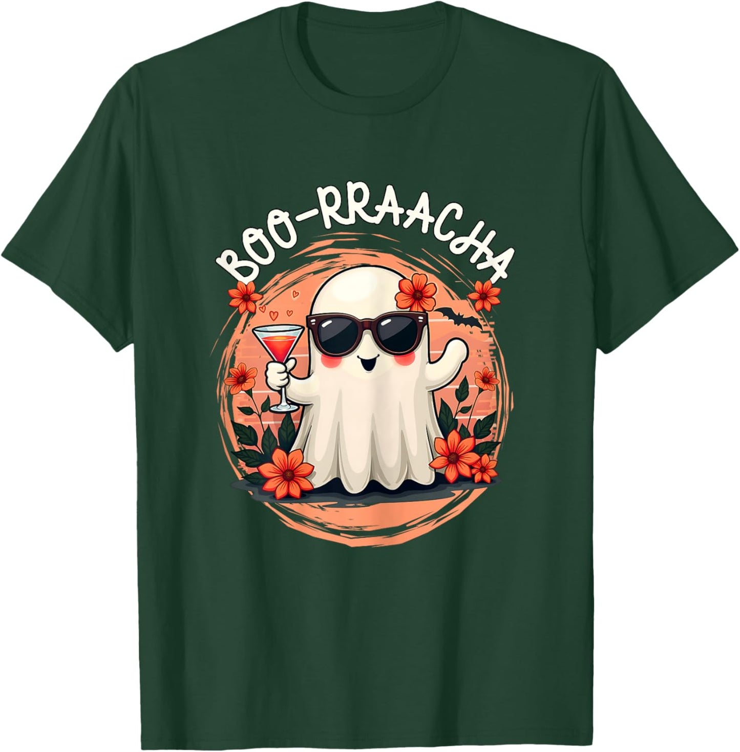 Cute Halloween Ghost Boo-Rraacha Ghost Drinking Boo Racha T-Shirt - T-Shirt | Forest