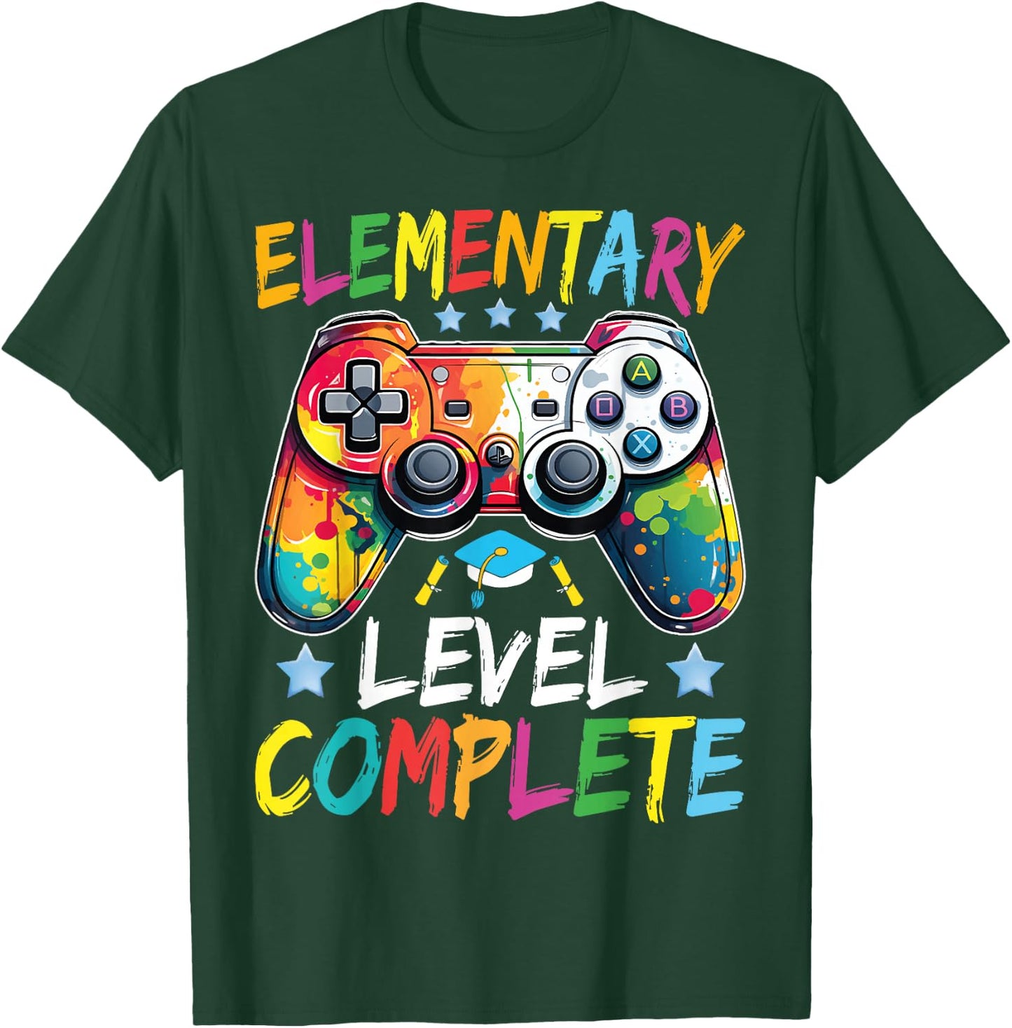 Elementary Level Complete Class Of 2024 Gamer Graduation T-Shirt - T-Shirt | Forest