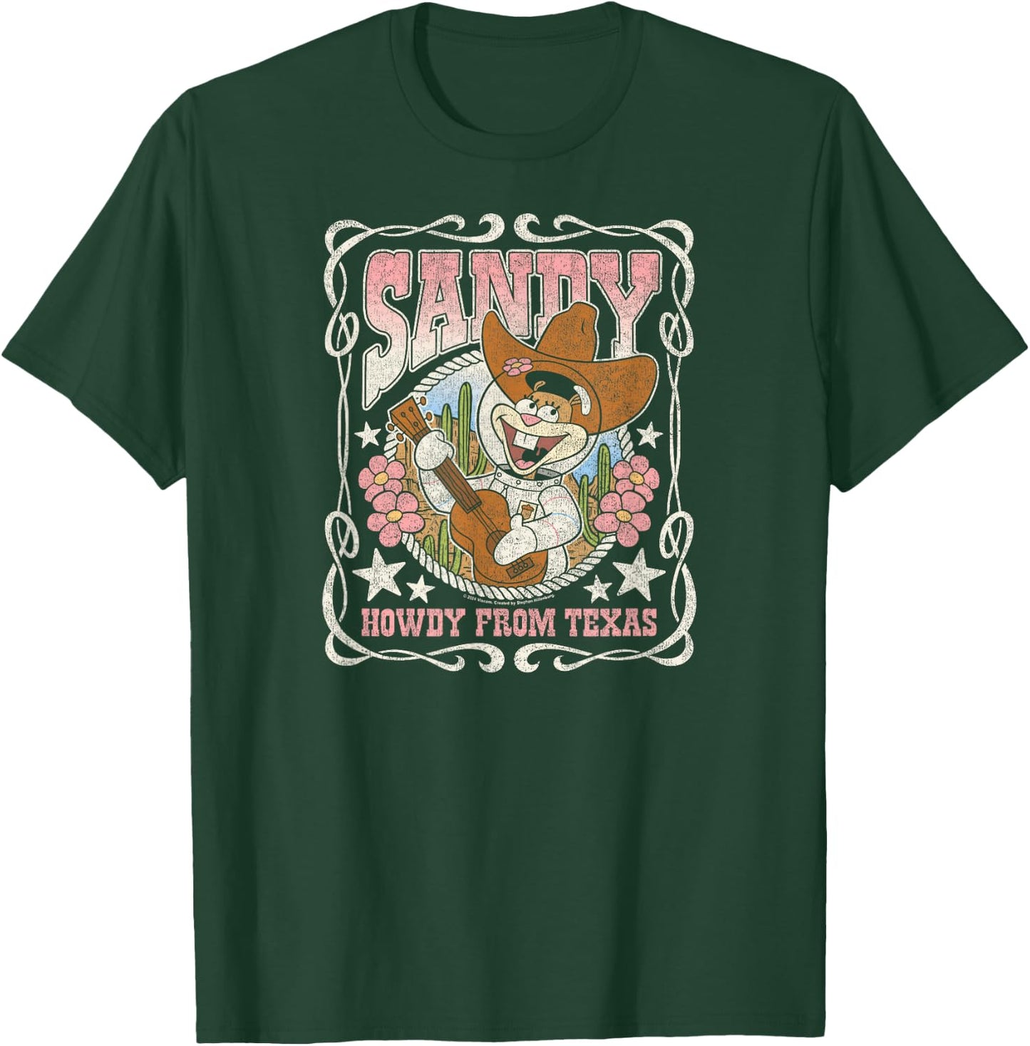 Spongebob Squarepants - Sandy Cheeks Howdy from Texas T-Shirt - T-Shirt | Forest