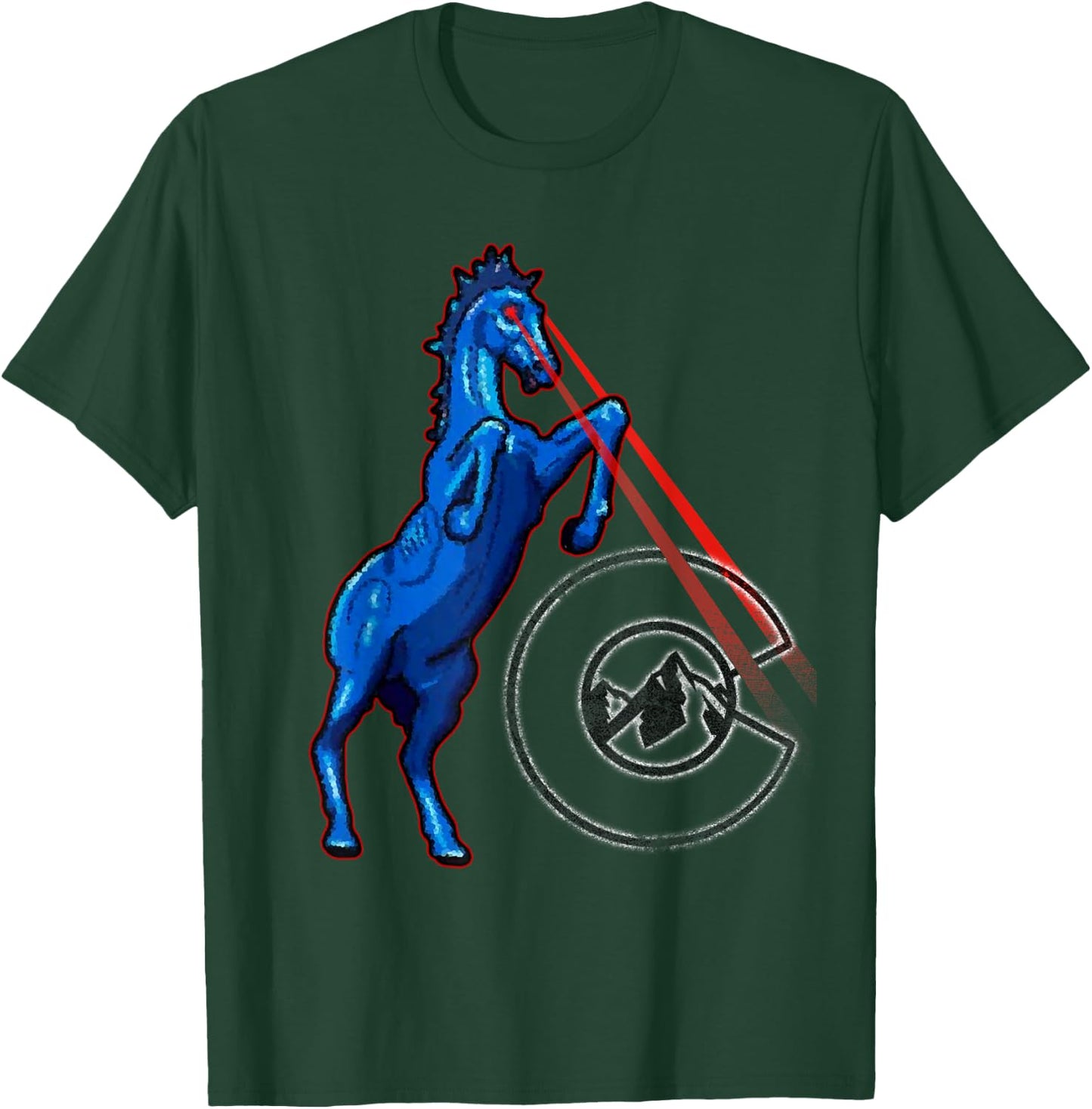 Blucifer - Denver Airport Creepy Horse T-Shirt - T-Shirt | Forest