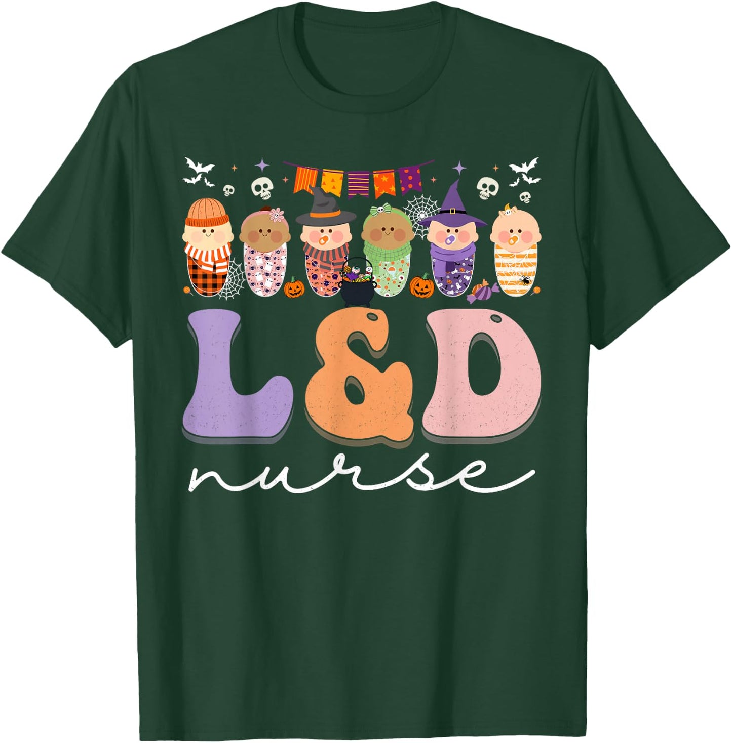 Halloween L&D Nurse Labor and Delivery Nurse Halloween T-Shirt - T-Shirt | Forest
