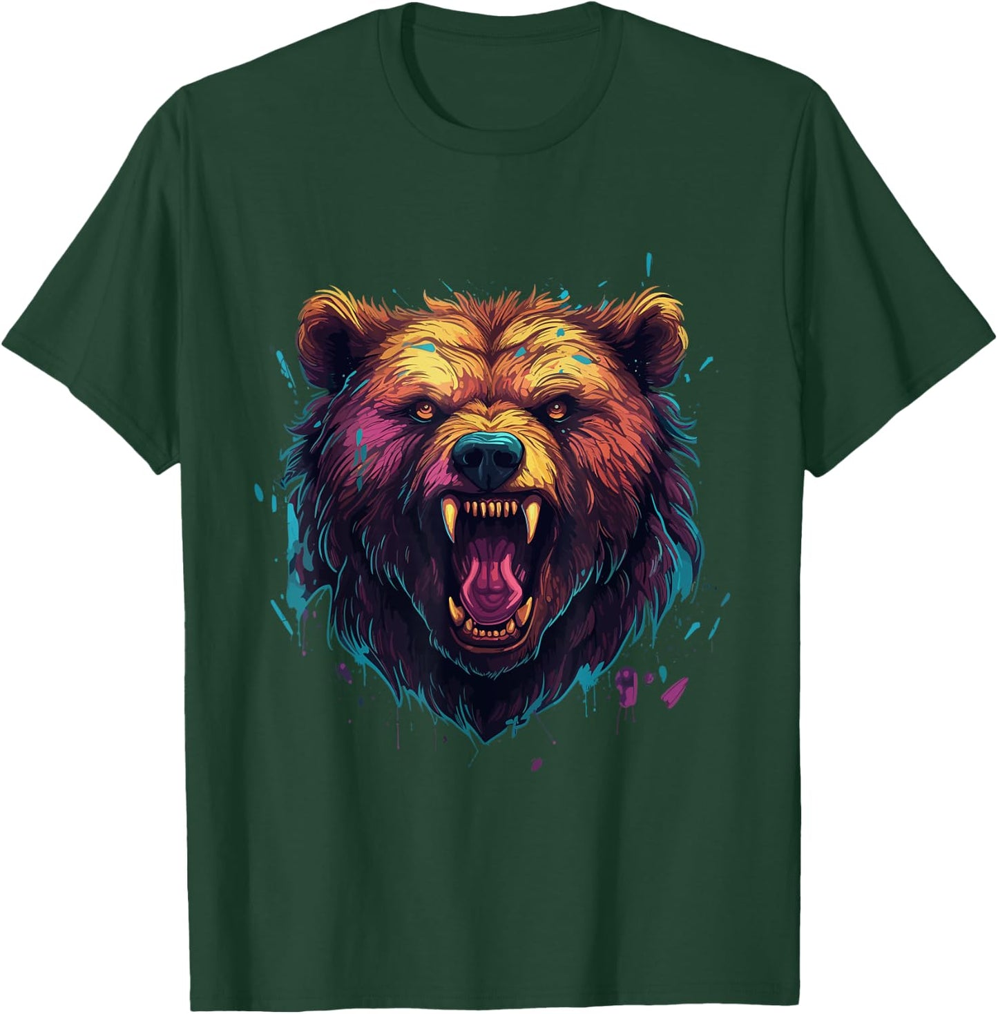 Angry Bear Grizzly Bear T-Shirt - T-Shirt | Forest