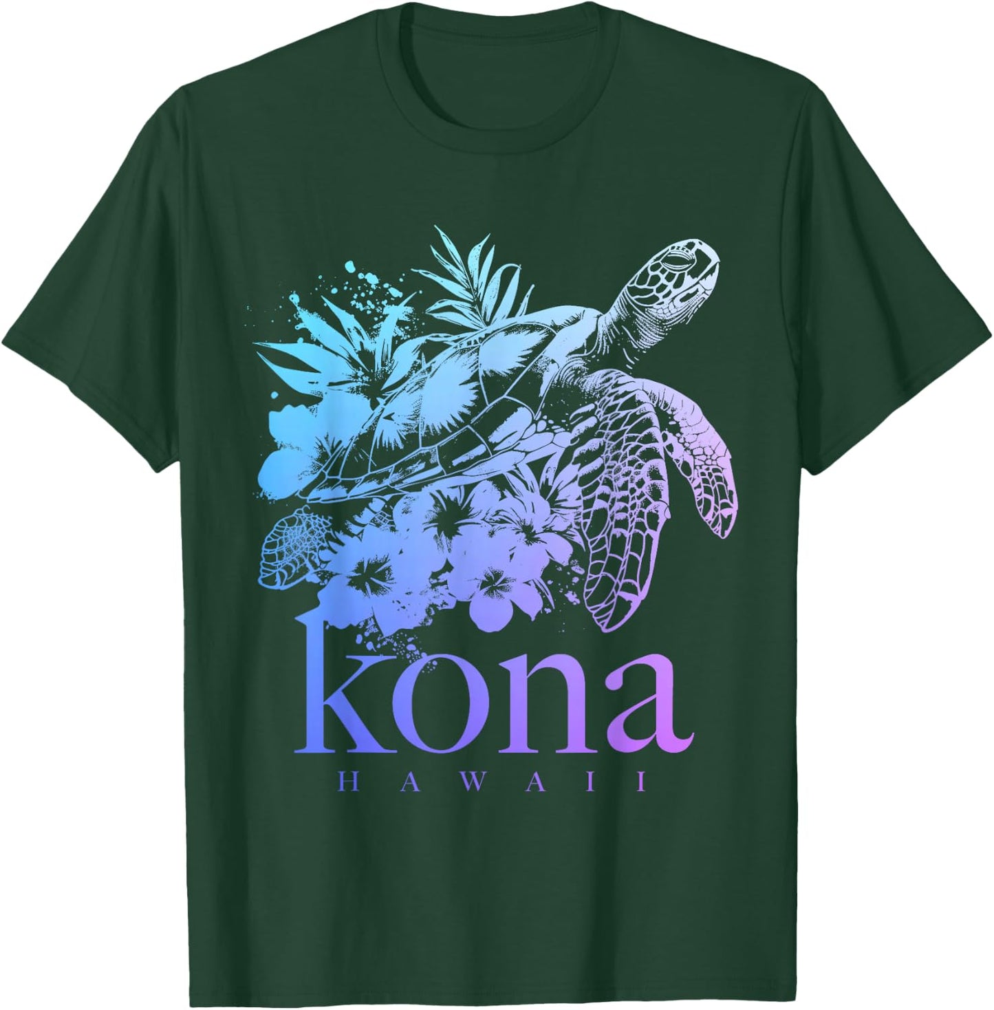 Kona Hawaii Sea Turtle Hawaiian Surfer Souvenir T-Shirt - T-Shirt | Forest