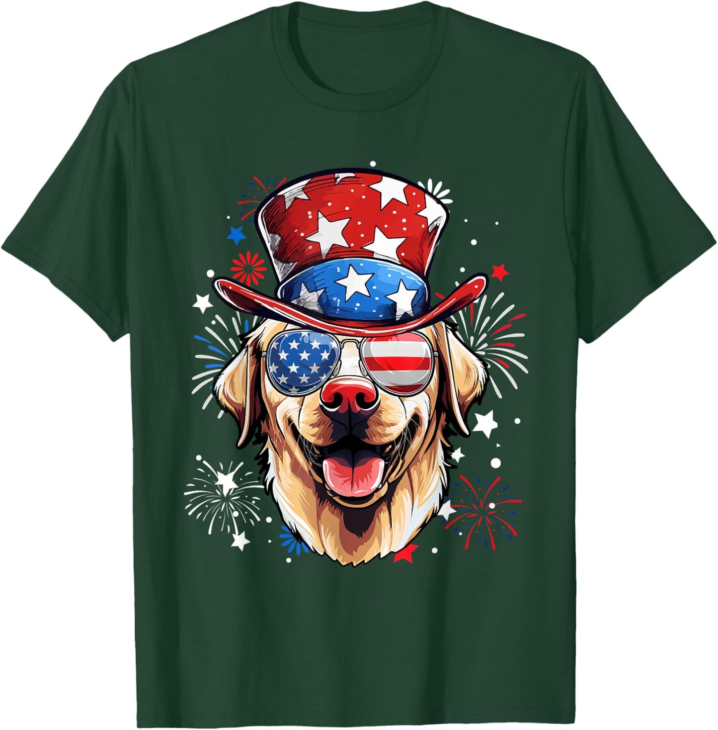 Labrador Retriever Patriotic USA Flag 4th Of July Dog Lover T-Shirt - T-Shirt | Forest