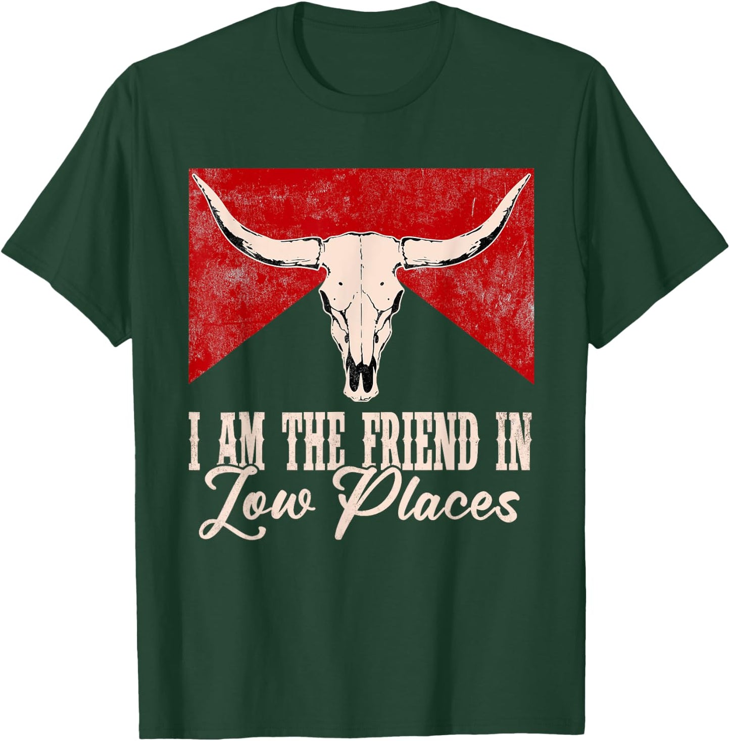 Mizorey I Am The Friend In Low Places Western Desert Apparel , Black, Small, Short Sleeve, Music, Western, Music Lovers, Family, Western Style Enthusiasts T-Shirt - T-Shirt | Forest