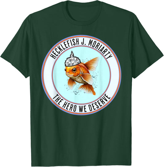 Hecklefish J. Moriarty The Hero We Deserve Is A Goldfish With A Tinfoil Hat - Vote , Small, Black T-Shirt - T-Shirt | Forest