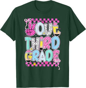 Peace Out 3rd Grade Graduation Last Day School Girls Kids T-Shirt - T-Shirt | Forest