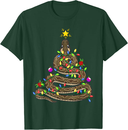 Python Christmas Tree Snake Animal T-Shirt - T-Shirt | Forest