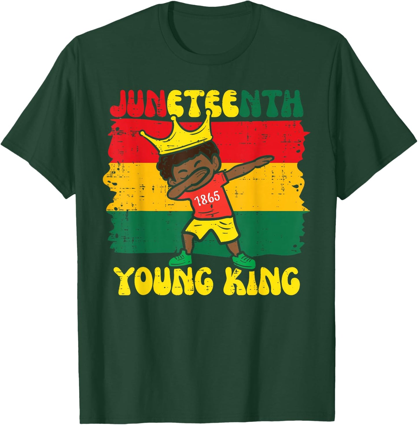Juneteenth Young King Dab 1865 African Toddler Boys Kids T-Shirt - T-Shirt | Forest