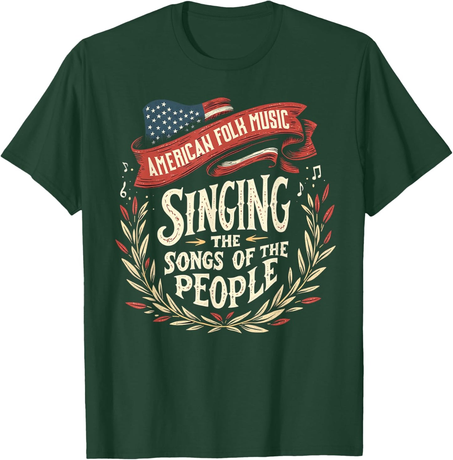 American Folk Music Singing The Songs Of The People T-Shirt - T-Shirt | Forest